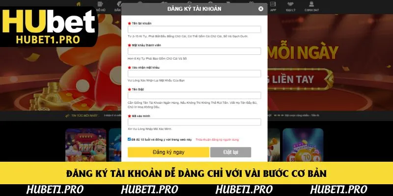 Đăng ký tài khoản dễ dàng chỉ với vài bước cơ bản