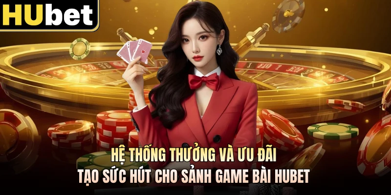 Hệ thống thưởng và ưu đãi tạo sức hút cho sảnh game bài HUBET